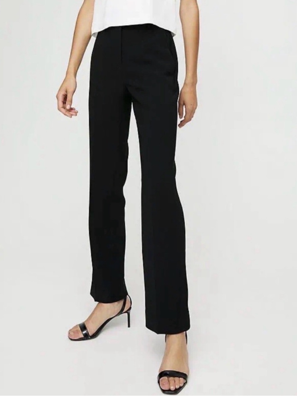 Aritzia Babaton Black High-Rise Straight-Leg Dress Pants